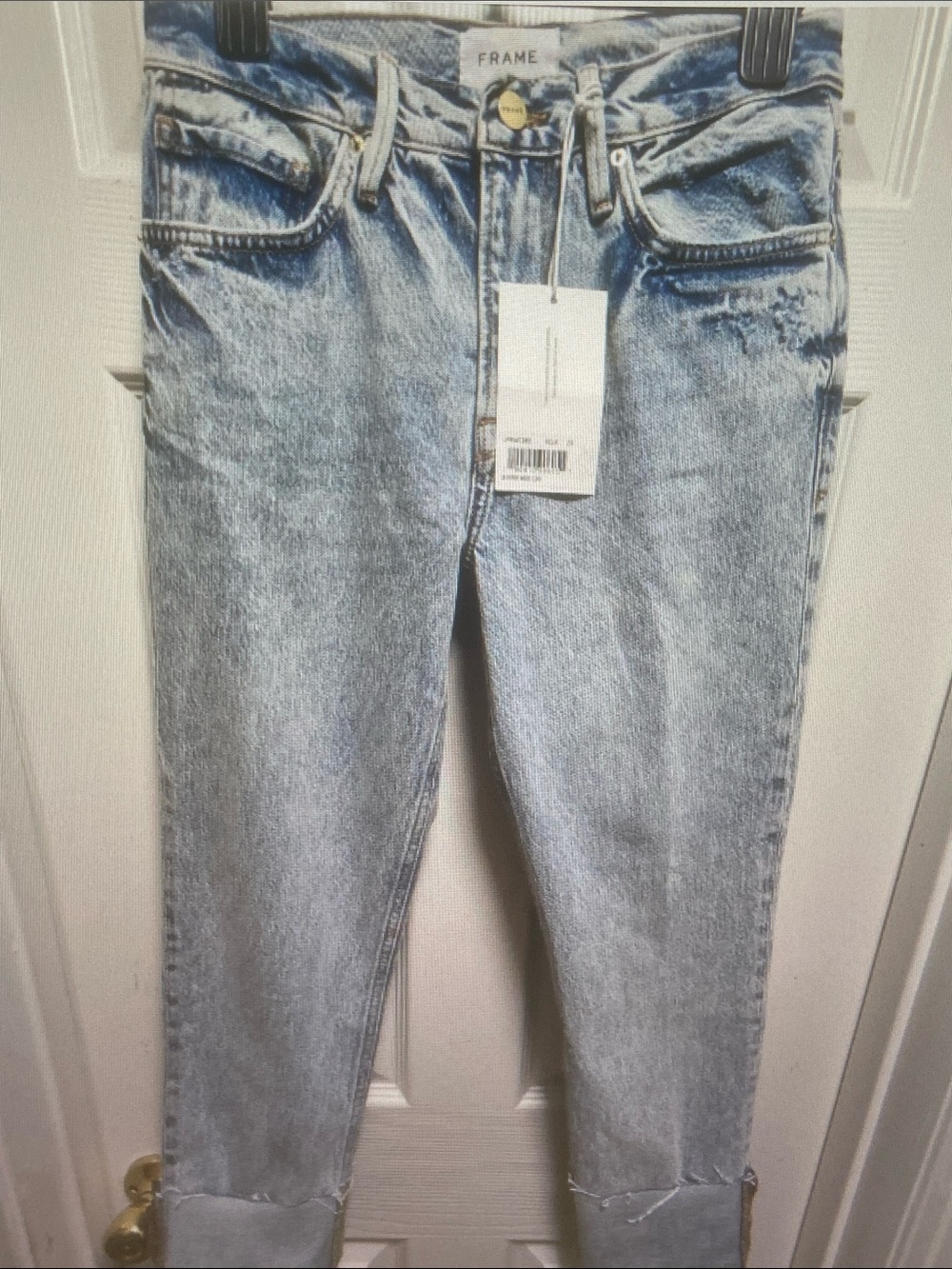 Frame Denim Pale Blue Straight Leg Jeans